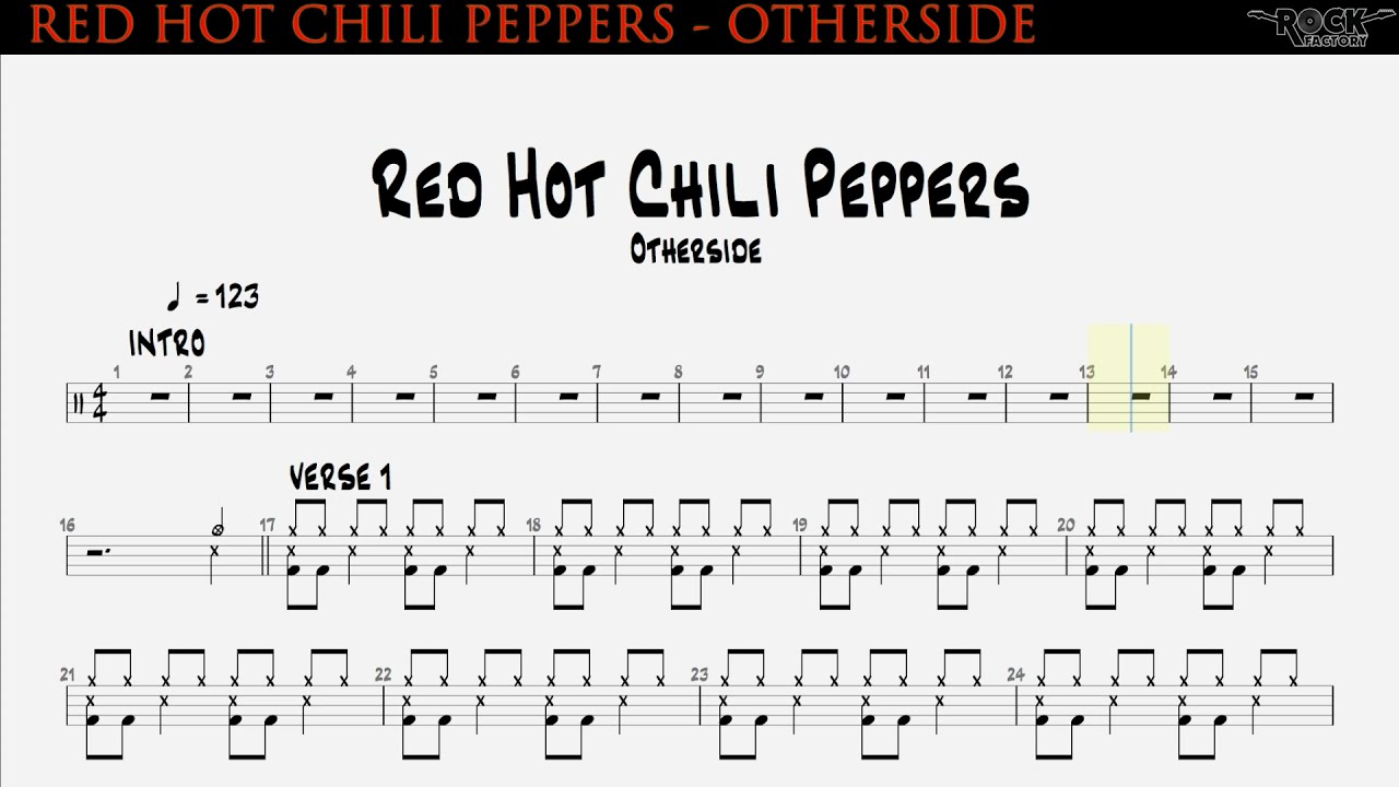 RED HOT CHILI PEPPERS - Otherside [DRUM SCORE]