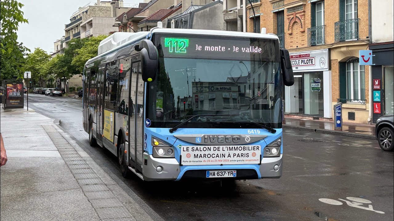 Iveco bus urbamway 12gnv n*6419 sur ligne 112 ratp part 1