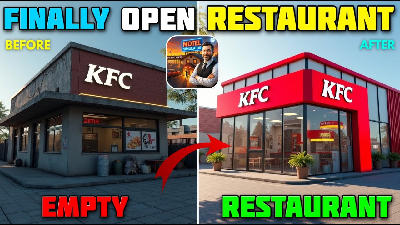 From Empty Shop to KFC Restaurant 😳 | Supermarket & Motel Simulator