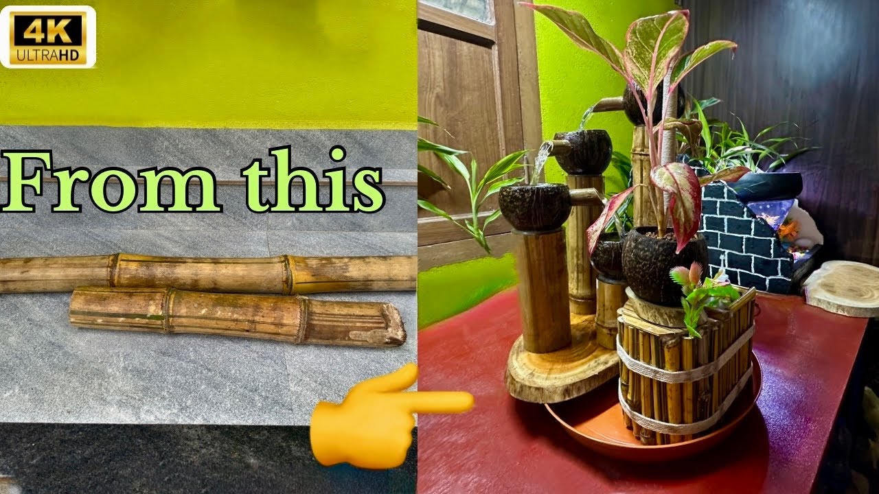 Indoor Bamboo Water fountain||Coconut Shell Bamboo Home Decor@BrilliantCraftMedia