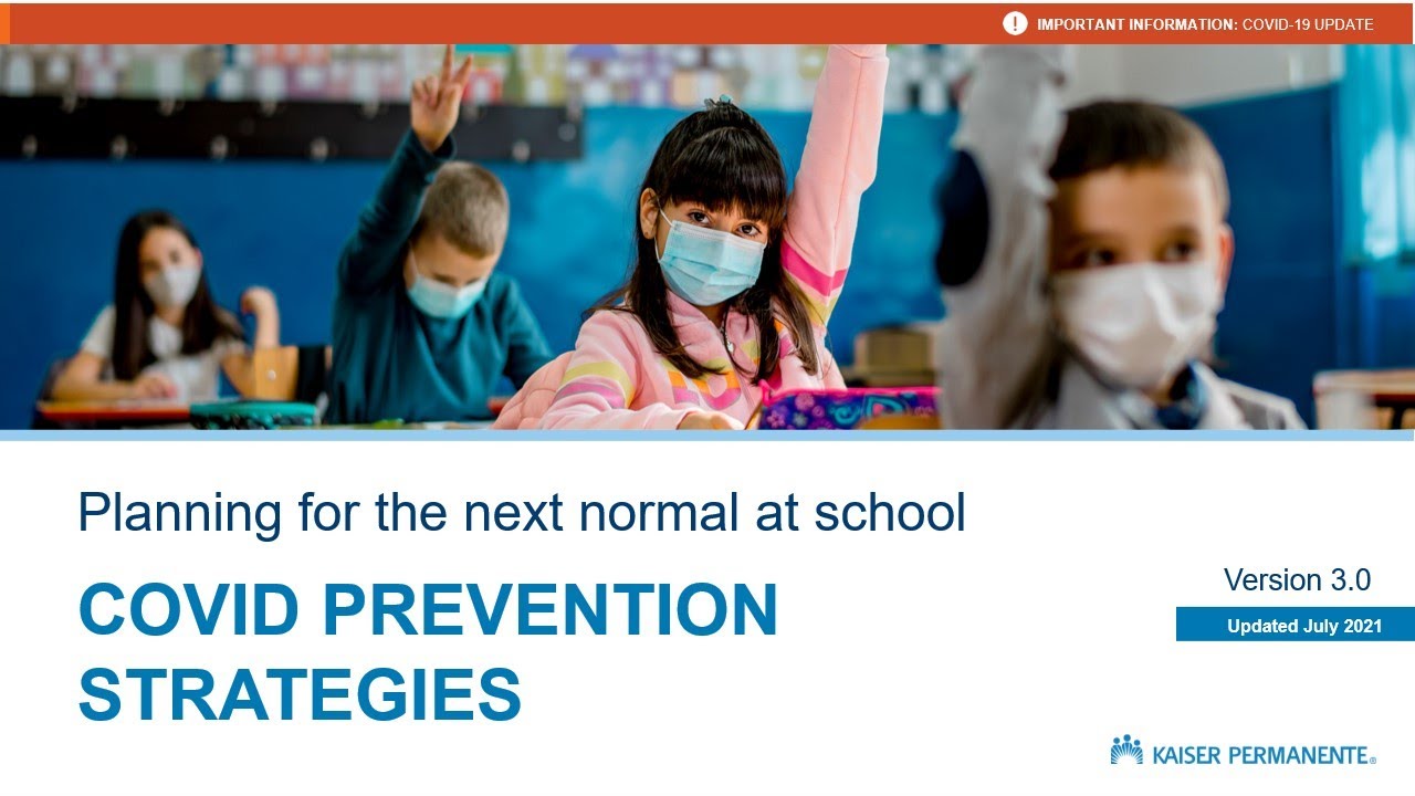 Playbook for Healthy School Communities: COVID-19 Prevention Strategies | Kaiser Permanente