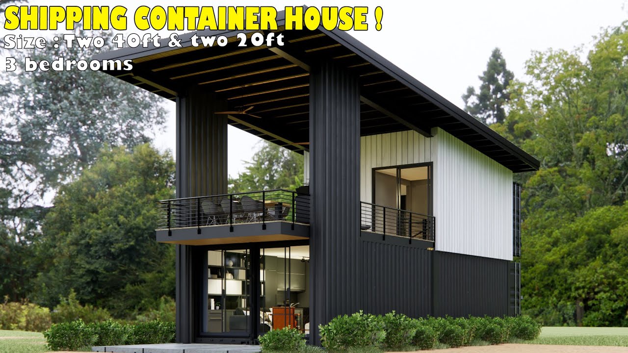 Shipping Container House | 3 Bedrooms | The 2-storey house has a beautiful balcony