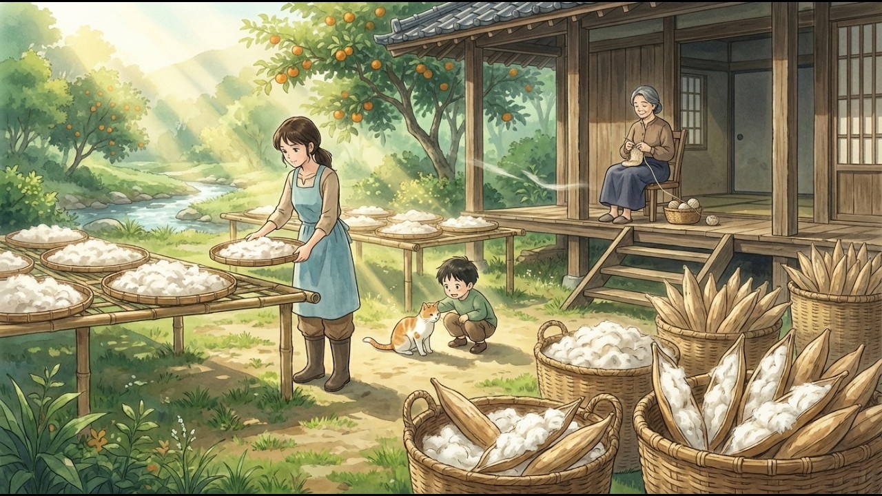 Making a Kapok Quilt Just in Time for the Cold Season🌾Cozy Tropical Nights | Quiet Ghibli Life