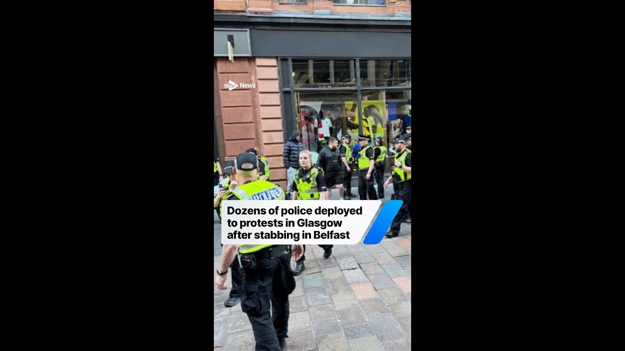 Protests across Scotland after stabbing in Belfast