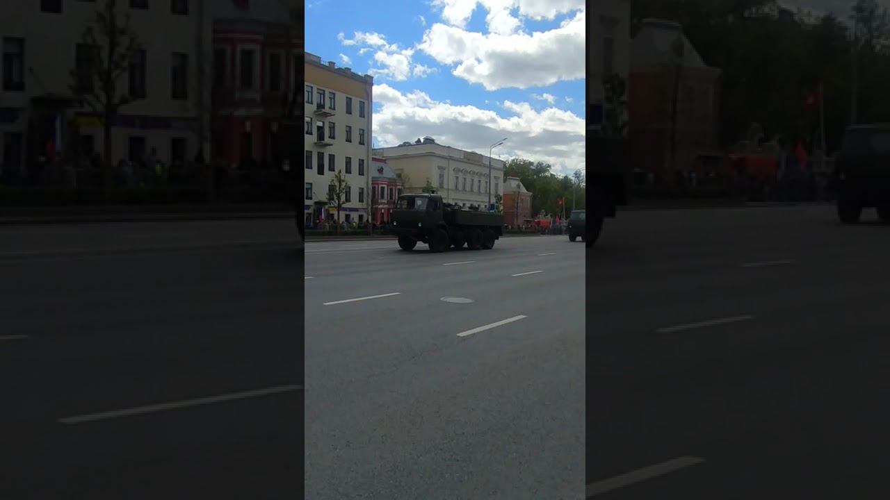 Military equipment on the Garden Ring after the parade. Fragment 72 Moscow.Victory Day May 9, 2025.