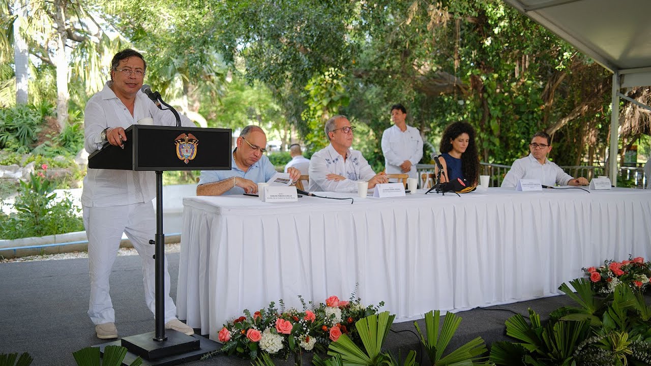 Presidente Gustavo Petro durante los anuncios por la Conmemoración de los 500 años de Santa Marta