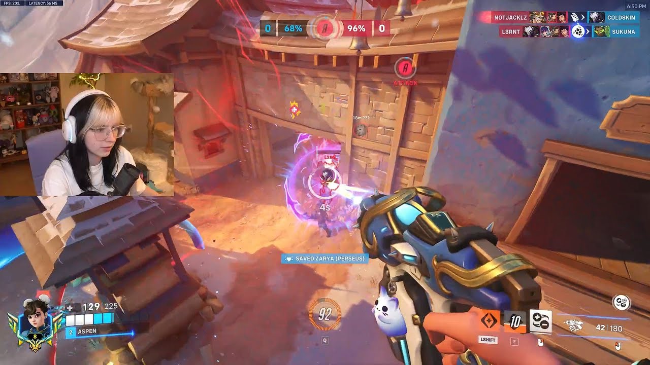 Aspen Carry with Juno - Overwatch 2 Top 500 Gameplay