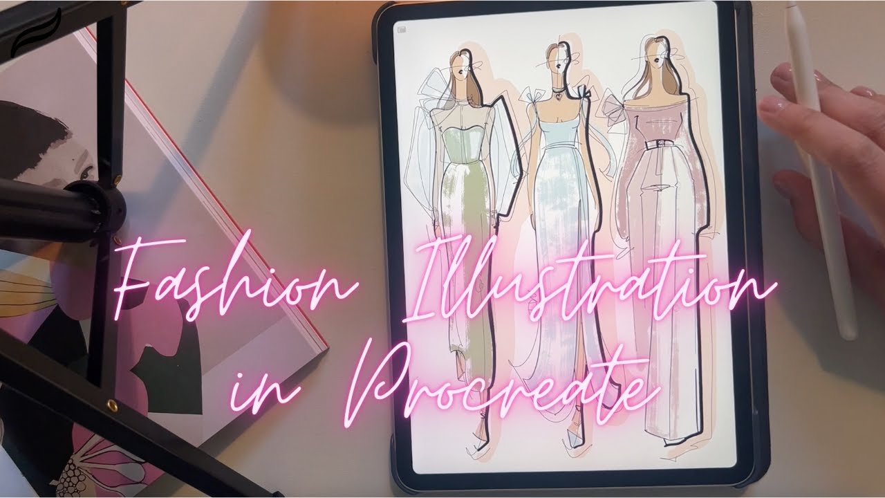 FASHION ILLUSTRATION IN PROCREATE / Digital fashion art tutorial for designers sketching on iPad Pro