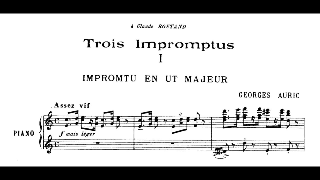 Georges Auric - Trois Impromptus for piano (with score)
