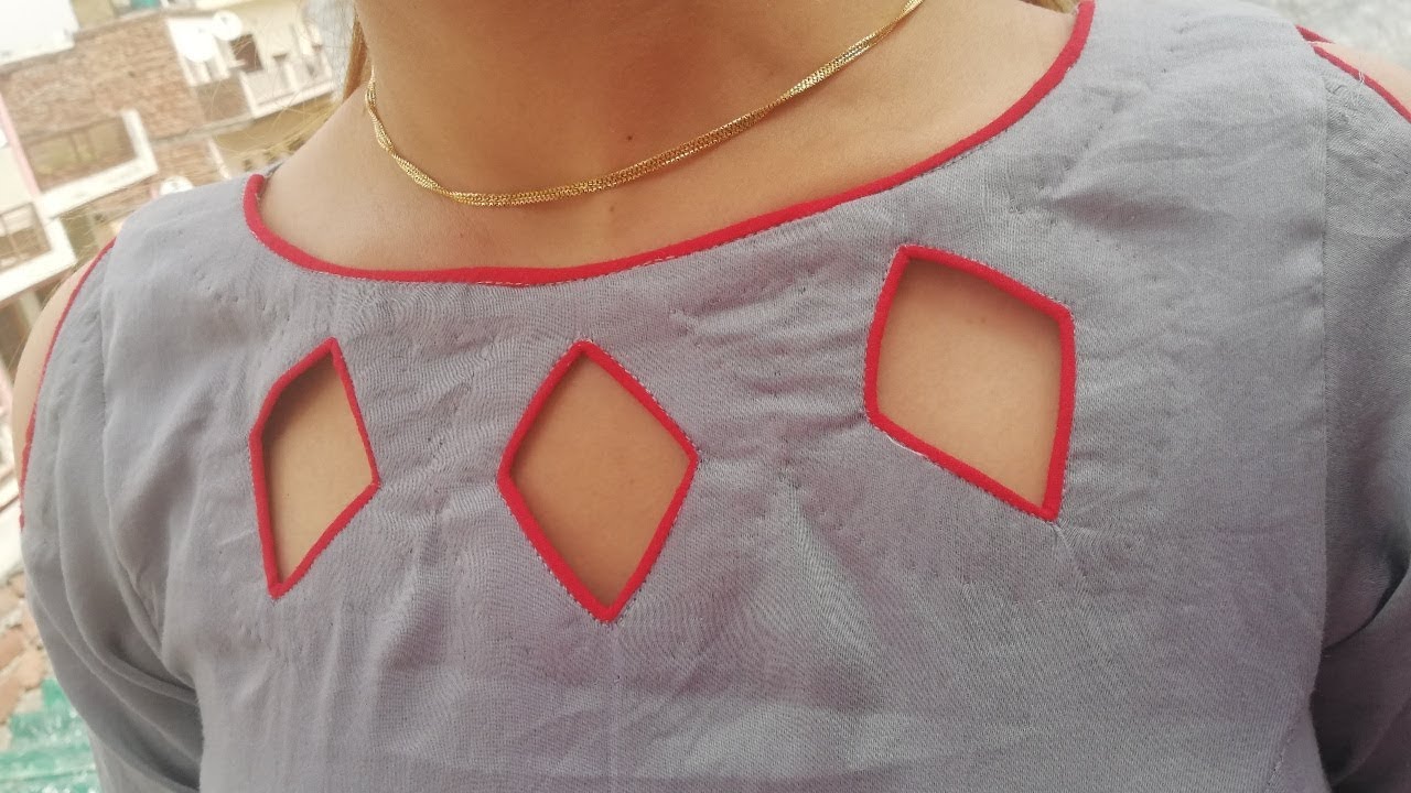 Very beautiful cut work neckline design