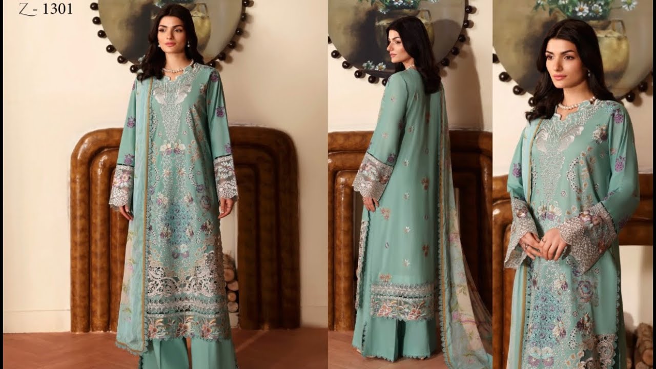Eid Orginal Pakistani Ramsha by Anzas luxury dress ￼ collection 01748152640 