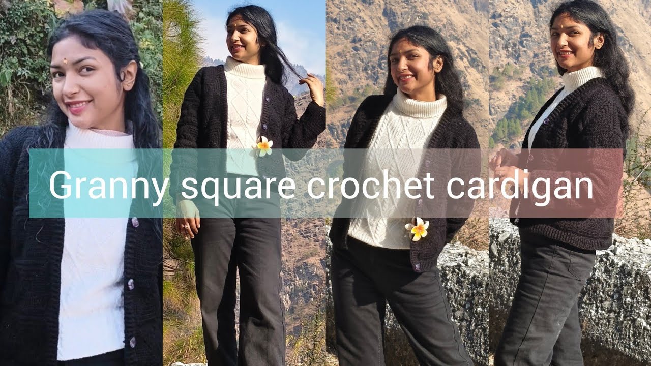 Granny square crochet cardigan 🧶 #youtubevideos #viral #chrochetdesign #crochetcardigan 