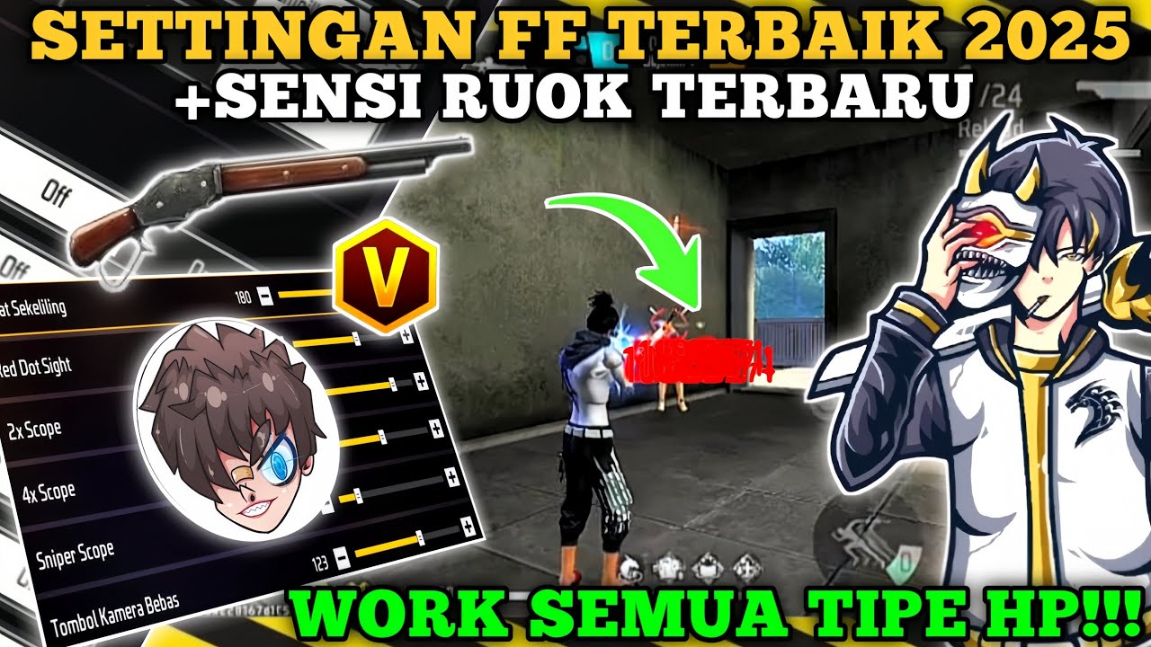 2025 UPDATE ‼️( SENSI RUOK TERBARU)☠️🔥CARA SETTING SENSITIVITAS FF AUTO HEADSHOT 2025⚡👽