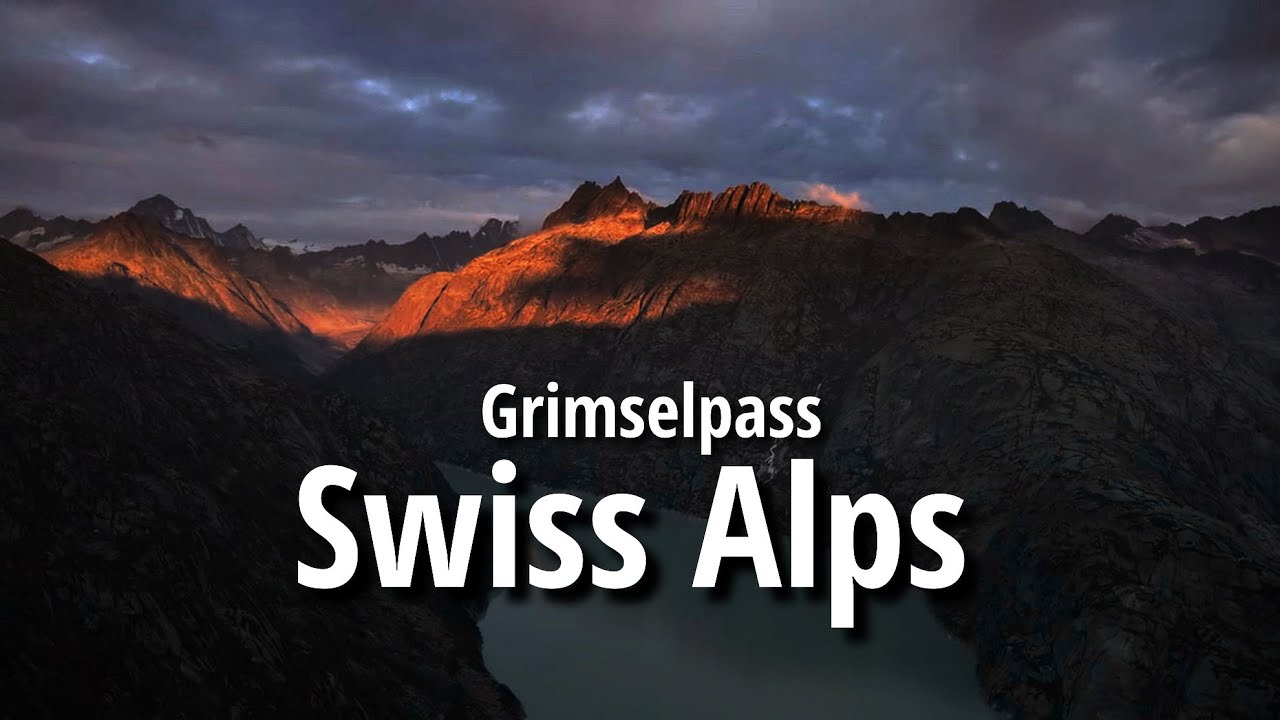 Beautiful sunset and sunrise on the Grimselpass summit - Swiss Alps - (4k 60fps)