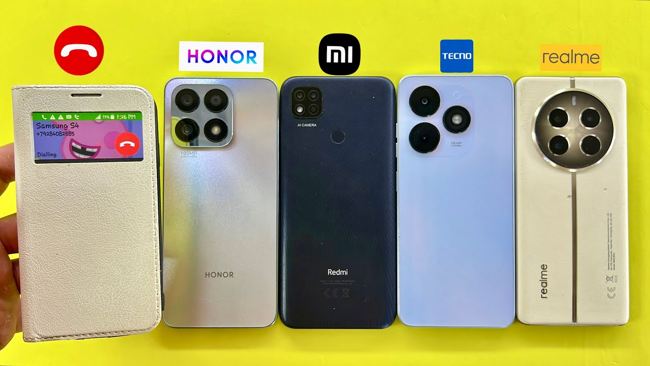 Samsung S4 Calling on Realme 12Pro, TECNO GO, Redmi 9C, Honor X8 | Incoming+Outgoing Calls 