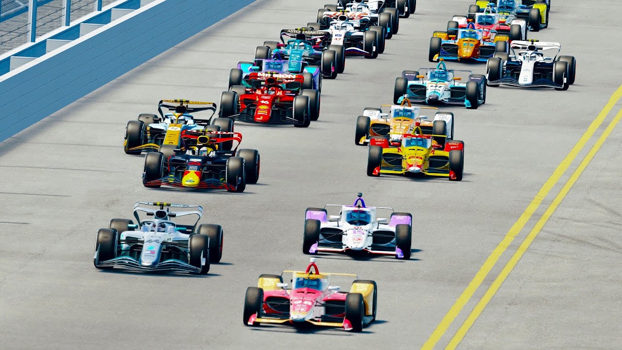 F1 2022 Cars vs IndyCars 2022 at Daytona Speedway Oval