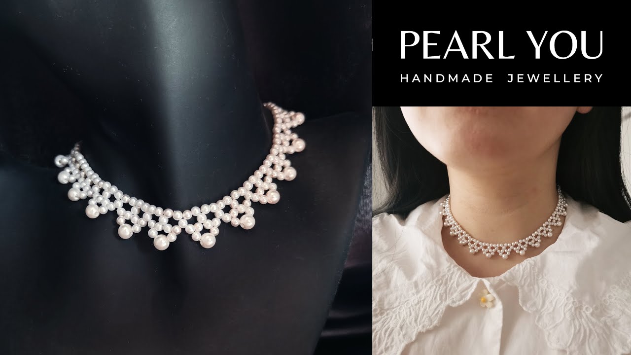 Classic Beaded Pearl Necklace Tutorial