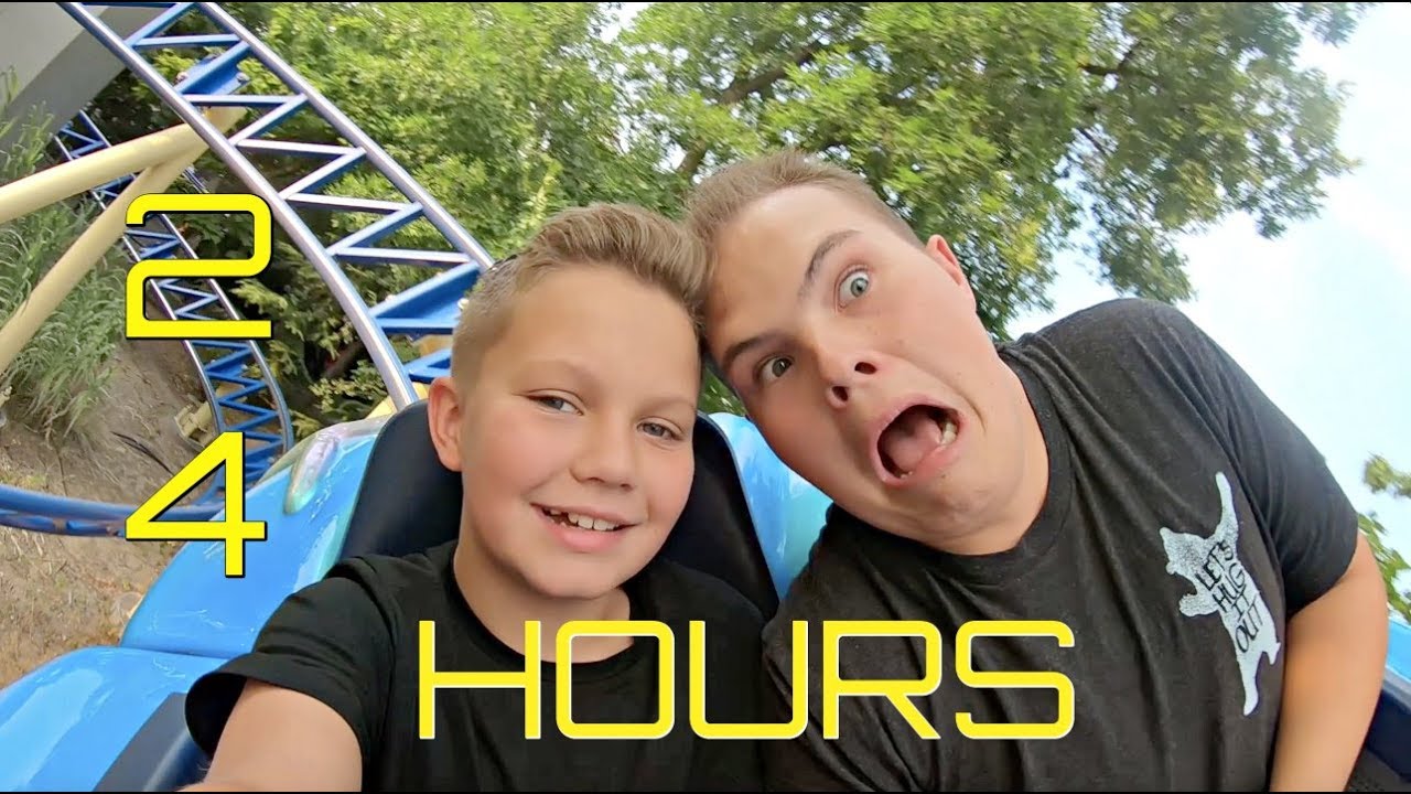 24 HOURS at an Amusement Park!