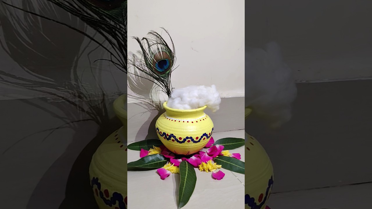 Krishna Janmashtami Matki Decoration Ideas 🙏 I DIY Pot Decoration #janmashtami #trending #viralshort
