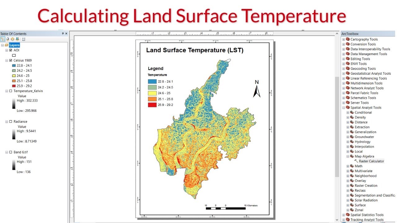 Calculating Land Surface Temperature (LST) of Landsat 7 and Landsat 5 | ArcGIS Tutorial