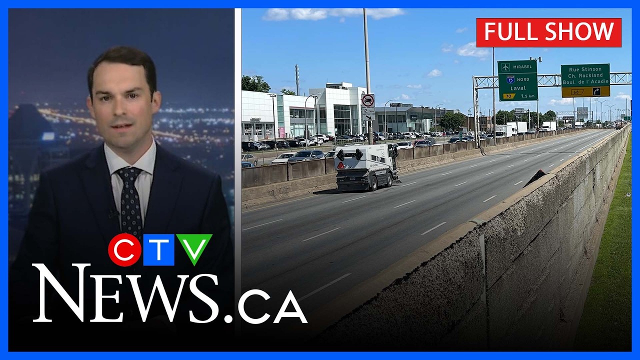 Проблемы из-за ремонта трассы 40 | CTV News Montreal в 18:00 за 11 июля 2026 года