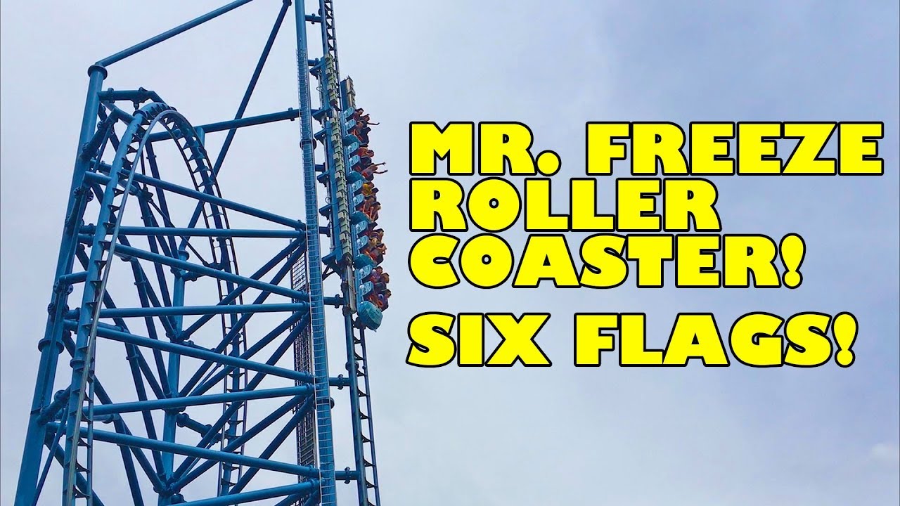 Mr. Freeze Reverse Blast Roller Coaster Front Seat POV Six Flags St. Louis