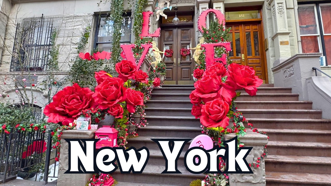 Valentine’s Day Decorations Across NYC ❤️ Upper East Side, UWS & Brooklyn | 4K Walk