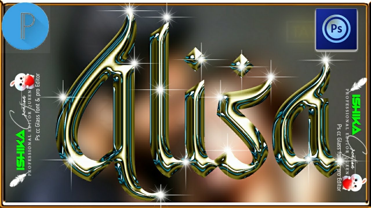 New Stylish Glass Font Editing,Stylish glass font kaise banayen