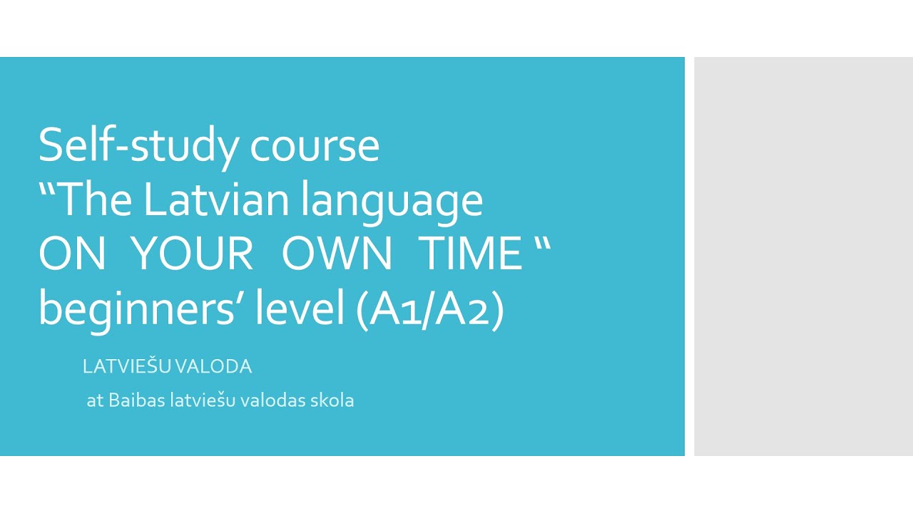 An introduction to guided self-study course 