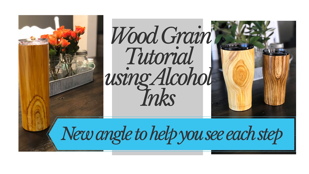 How to Paint a Wood Grain Pattern with Alcohol Inks on a Stainless Steel Tumbler