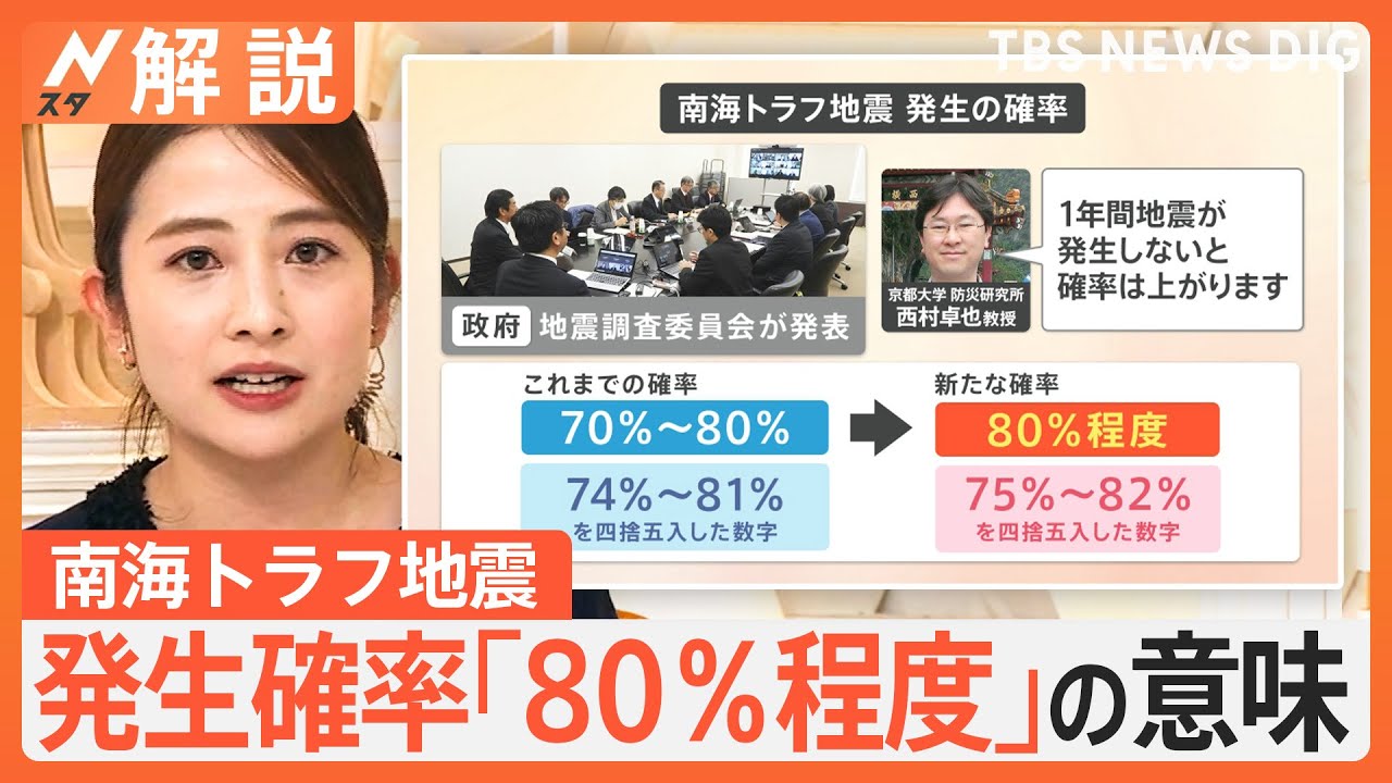 南海トラフ地震確率「80％程度」に引き上げの意味　地震調査委員会“活断層”の最新情報を公開【Nスタ解説】｜TBS NEWS DIG
