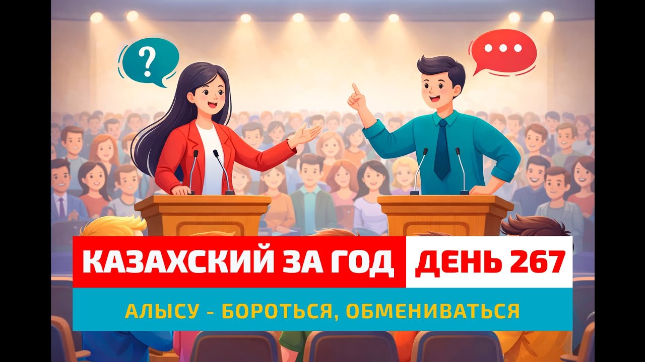 💬День 267 — Обмен мнениями на казахском | Глагол алмасу | Казахский язык онлайн