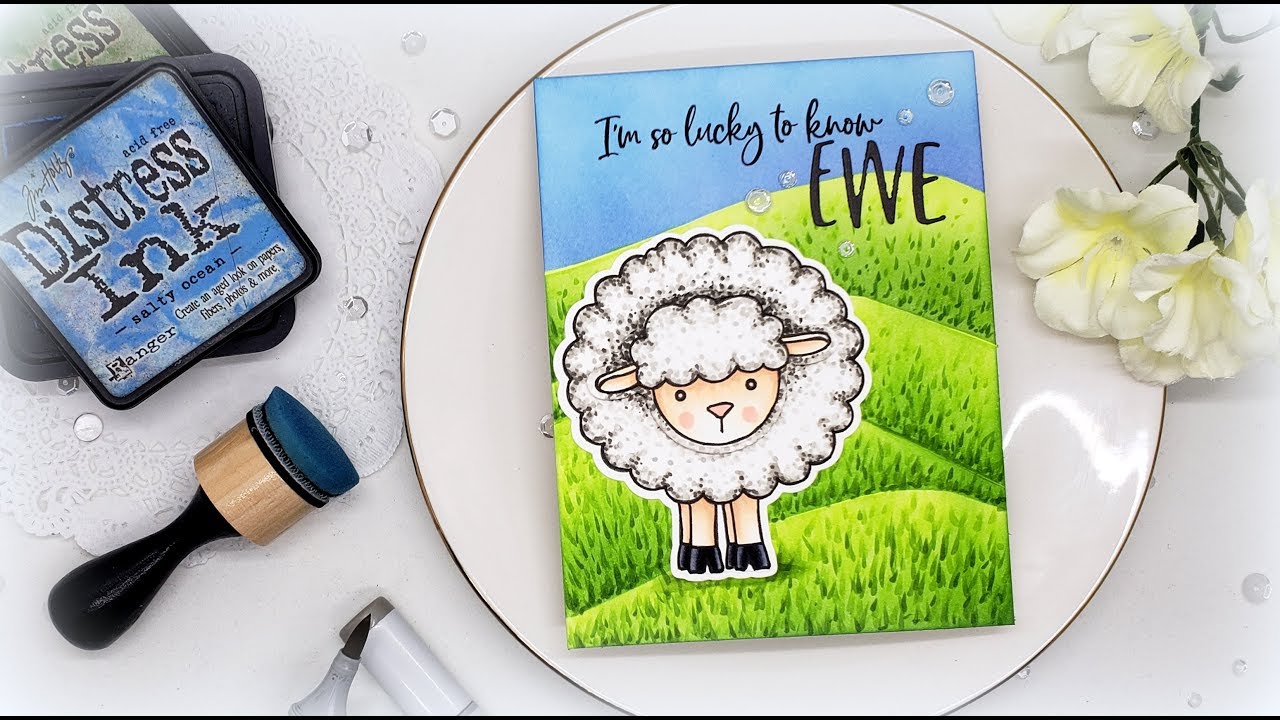Stippling Technique with Honey Bee Stamps Lily the Lamb