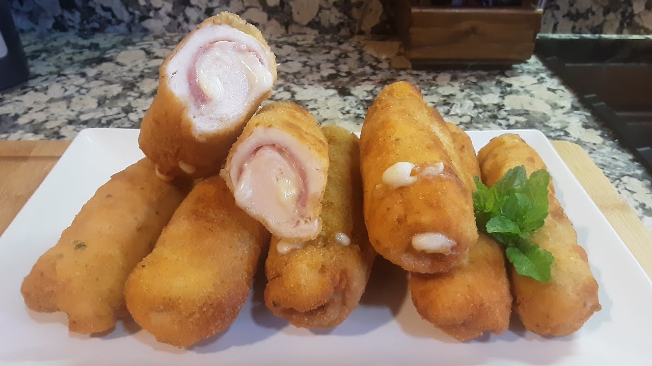Como hacer ROLLITOS DE POLLO (FLAMENQUIN) muy fáciles de hacer, crujientes y jugosos, os encantará👌🏼