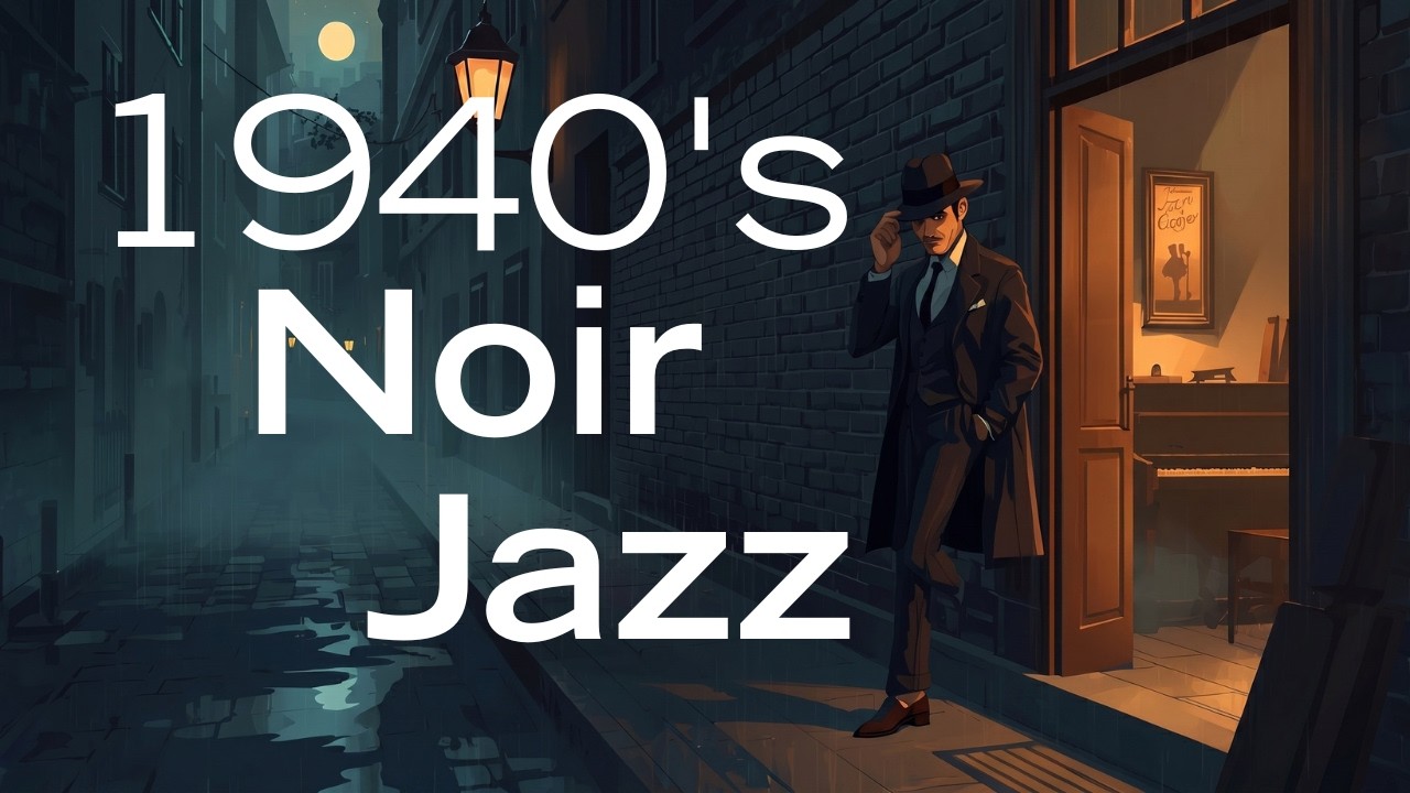 1940s Jazz Noir Music 🎷 Rainy Night Jazz in an Old City | Dark Smooth Jazz for Relaxing & Focus