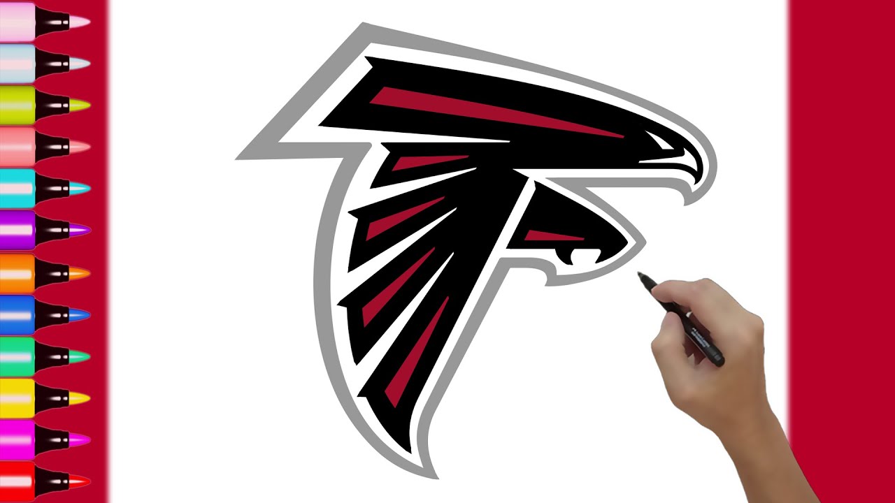 How to Draw Atlanta Falcons Team Logo! Drawing NFL Club Emblem