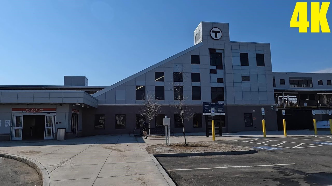 4K Walk in Massachusetts - North Quincy MBTA Station to Wollaston MBTA Station