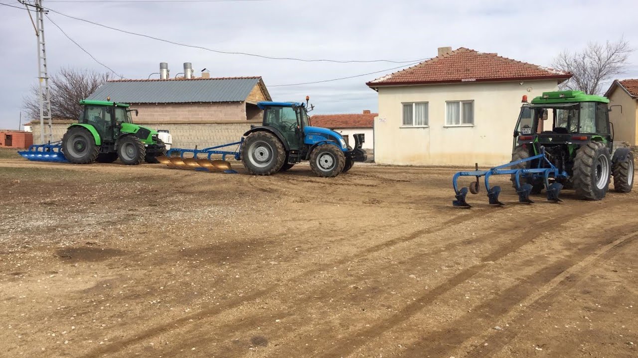 [GO PRO] 3 Traktörle Tarla Sürüyoruz | Deutz Fahr 5120c - Agrolüx 410 - Landini 5-100 H