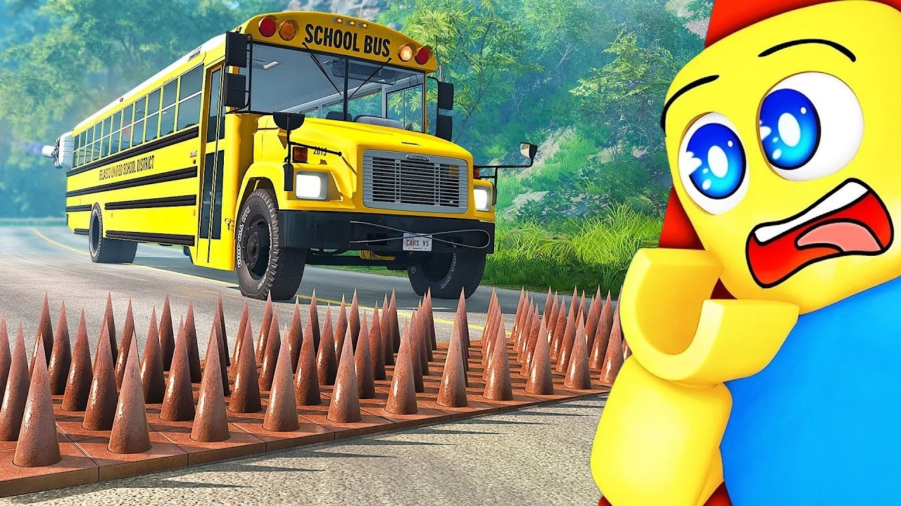 *IMPOSSIBLE* CAR vs SPIKE CRASHES In BeamNG