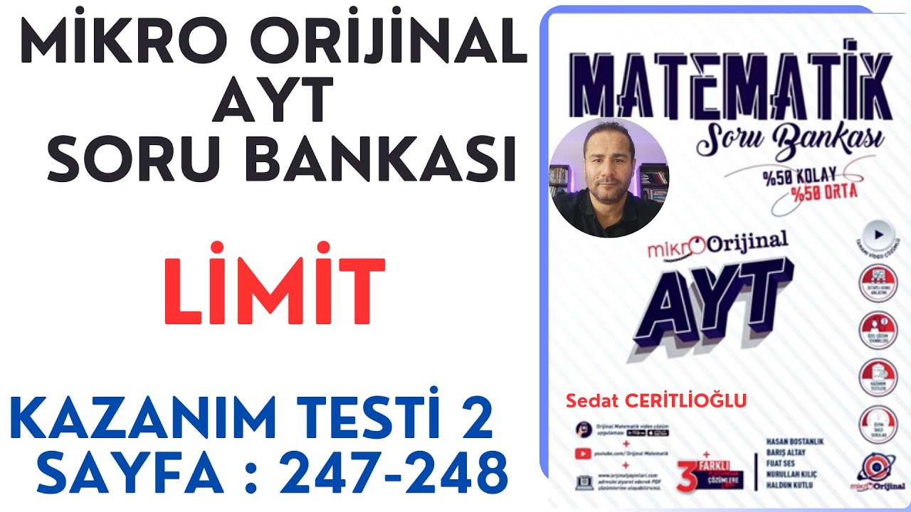 LİMİT SÜREKLİLİK | MİKRO AYT SORU BANKASI SYF:247-248 | #orijinalmatematik  #mikroorijinal # yks2024