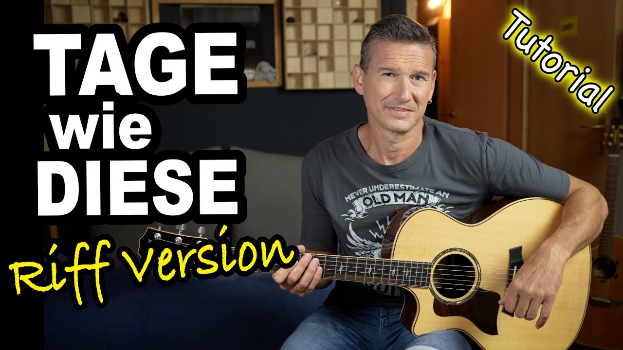 TAGE WIE DIESE (Toten Hosen) Riff Version - Song Tutorial für Gitarre