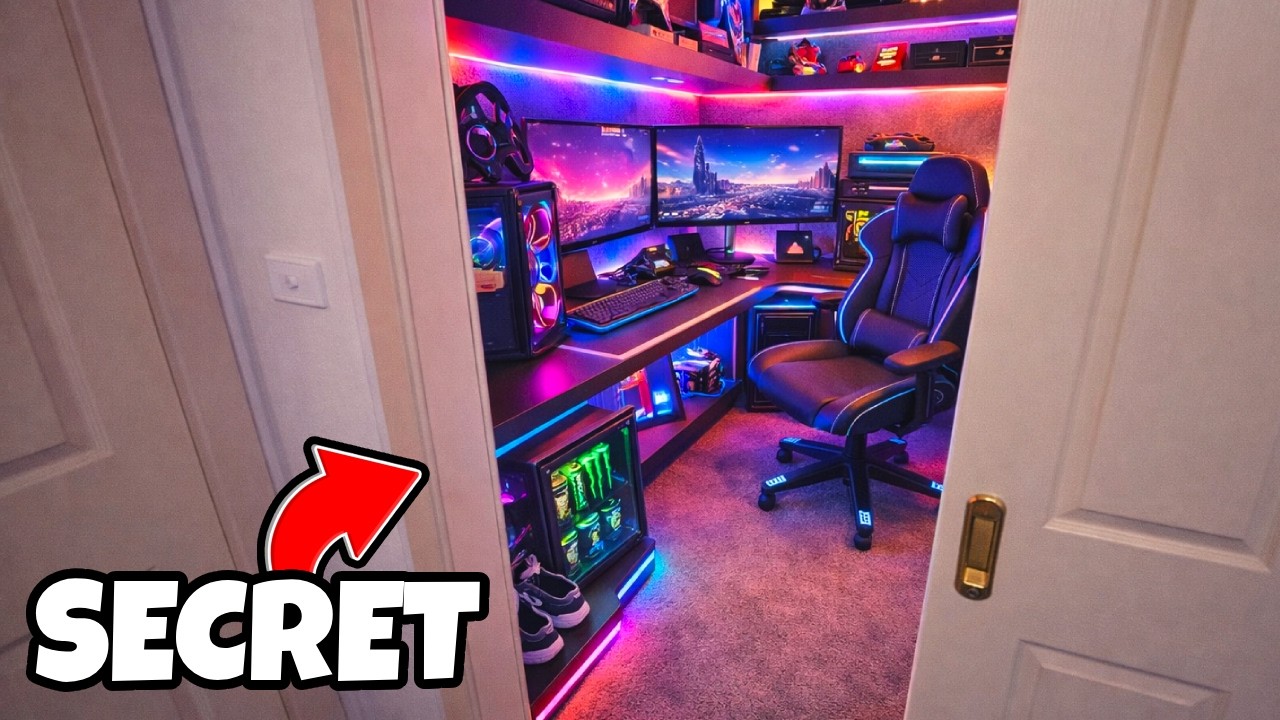 I Built a SECRET gaming room in my closet