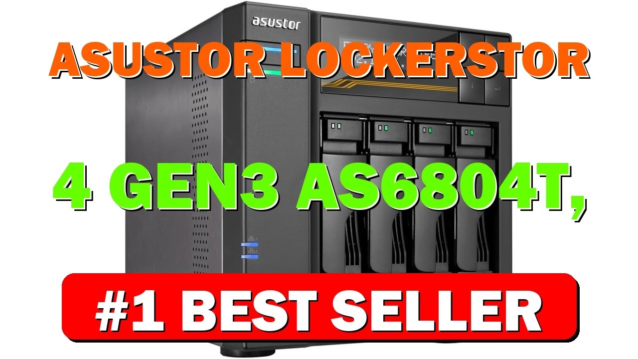 Asustor Lockerstor 4 Gen3 AS6804T 4 Bay NAS AMD Ryzen Quad Core 2.3GHz - B0DBYXXH9M
