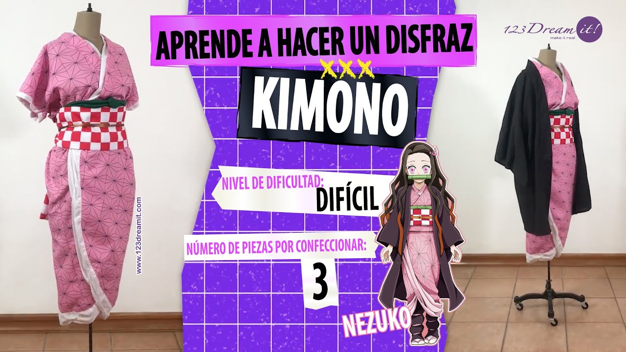 Cómo Hacer un Disfraz de Nezuko - Kimono: Tutorial de Costura Paso a Paso