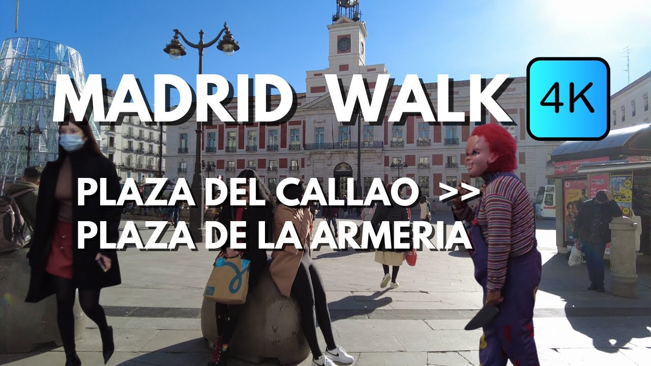 [4kspain] Walk from Callao Square to royal palace of madrid,madrid free walking & video tour, Spain