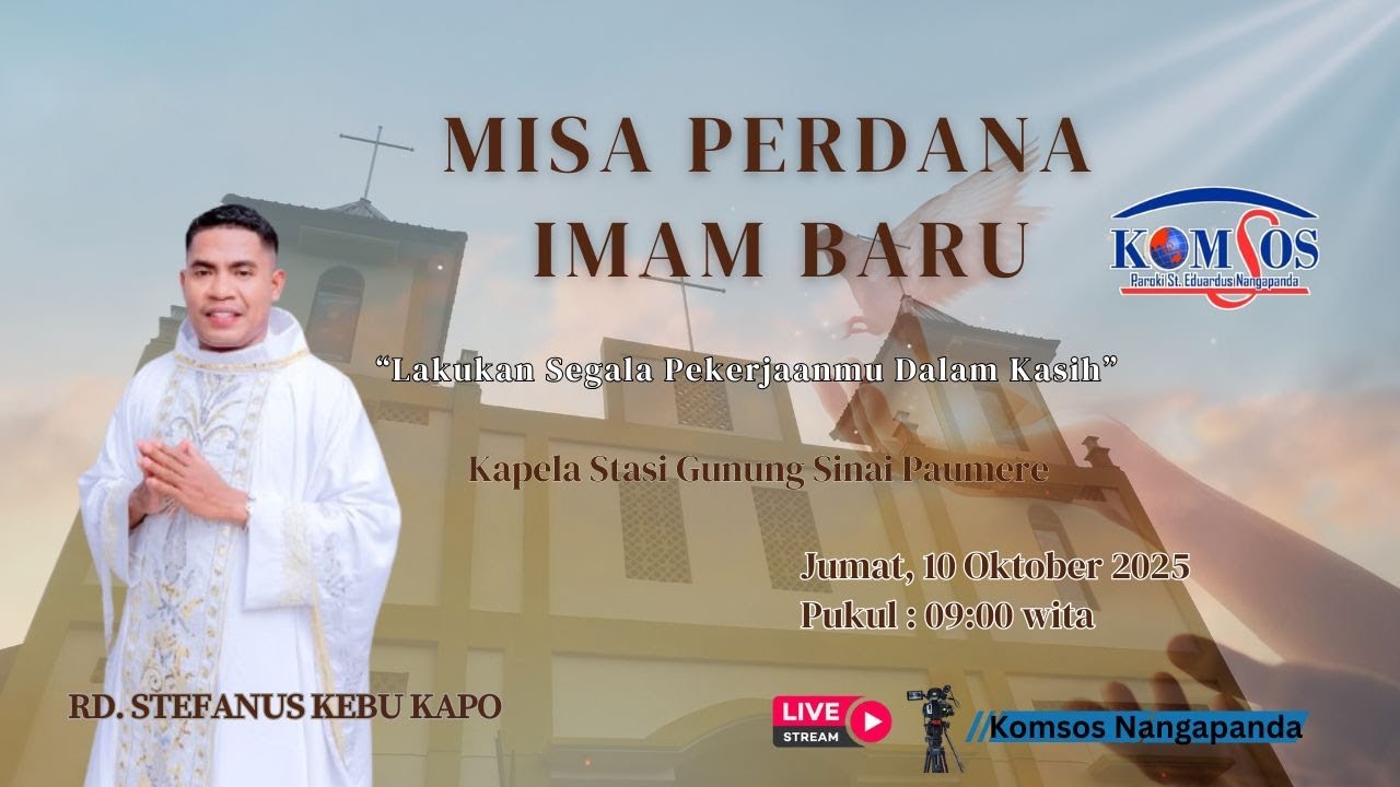 LIVE MISA PERDANA IMAM BARU // RD. STEFANUS KEBU KAPO // KAPELA STASI GUNUNG SINAI PAUMERE