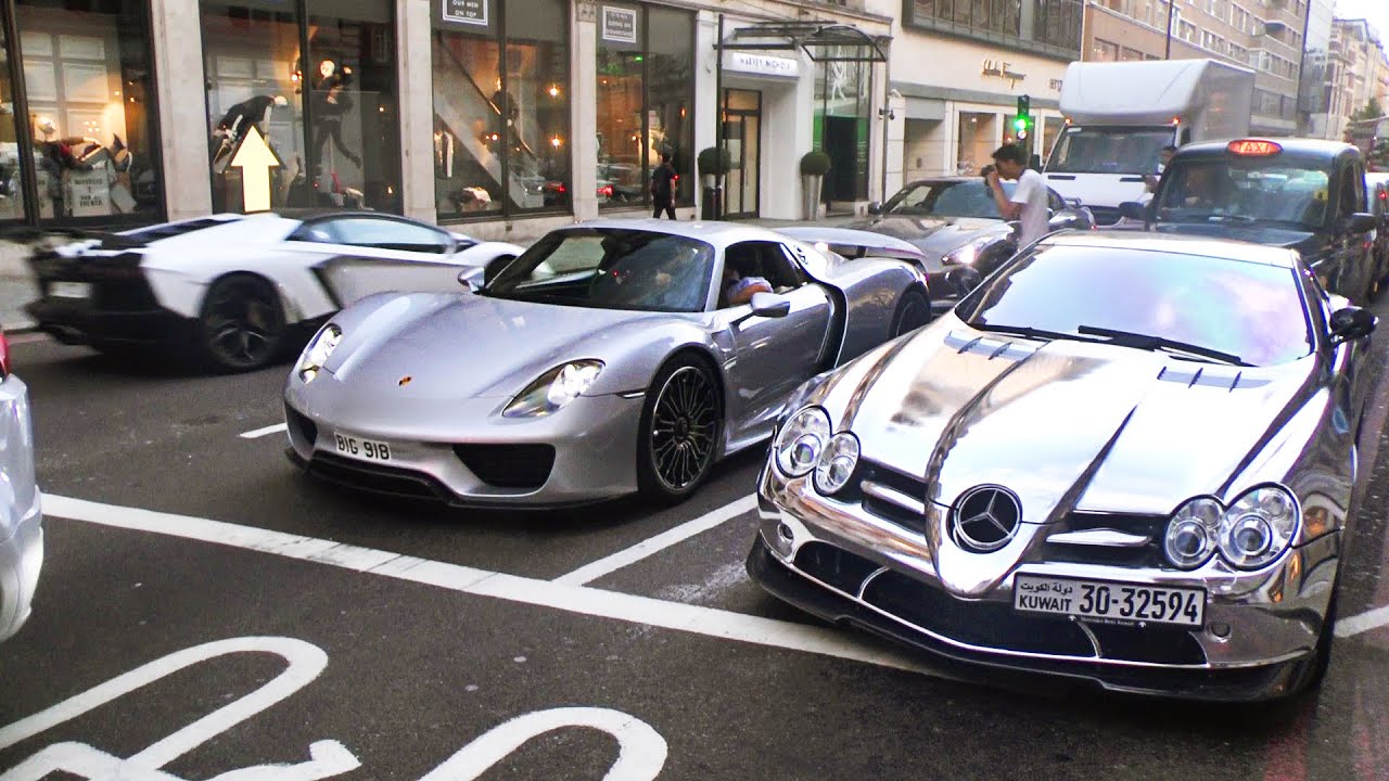 A Day Car Spotting in London - 5 Veyrons, 918s, LaFerrari, F40, Carrera GT, Miura, 288 GTO etc