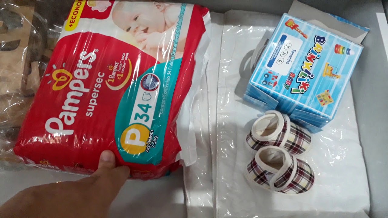 Coisinhas que o Matheus ganhou no chá de bebê surpresa.