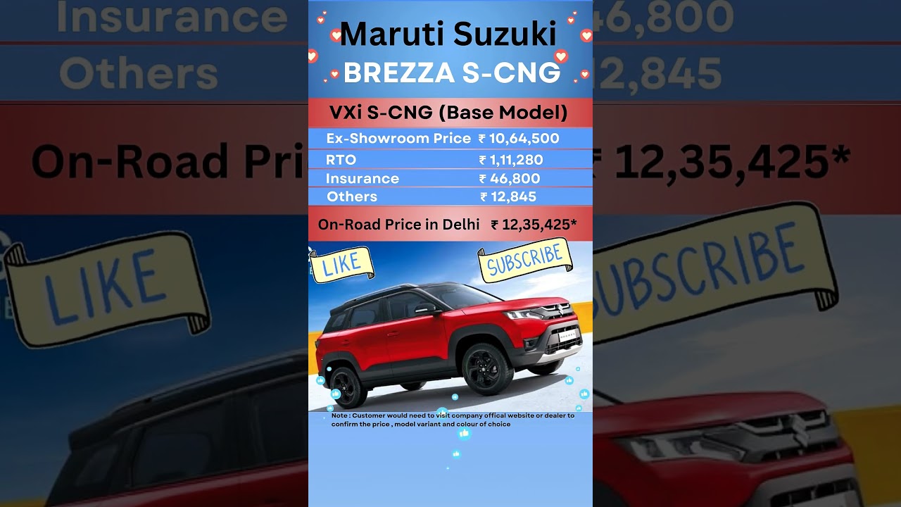 2024 BREZZA S-CNG On Road Price | Brezza VXi Cng Price | Brezza Price #brezza #brezzafacelift #suv