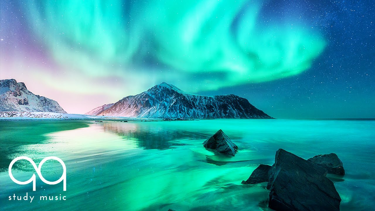 Relaxing Ambient Music 🔵 Aurora Borealis & Northern Lights Music for Deep Focus & Study